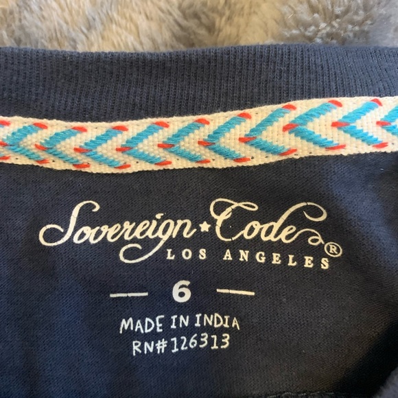 Sovereign Code Blue and Green Long Sleeve Tee with Dinosaur Print - Picture 2 of 5